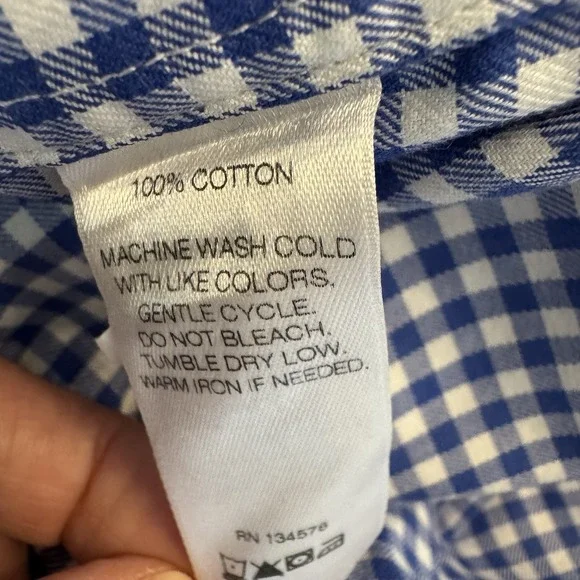 Vineyard Vines Men Large Blue White Plaid Long Sleeve Classic Fit Tucker Shirt - Picture 8 of 10